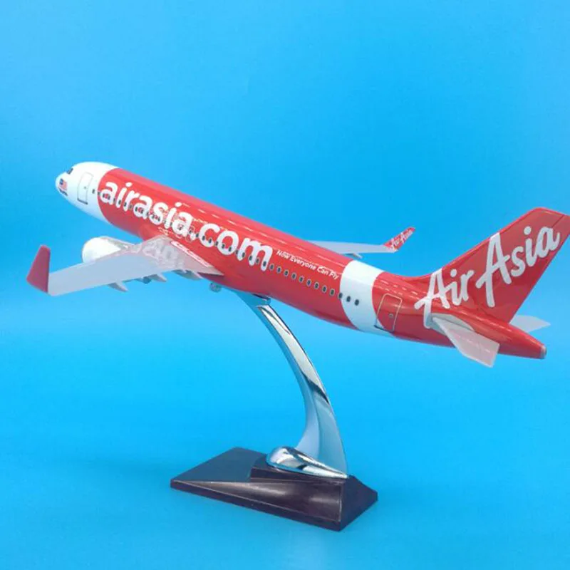 

1/200 37CM Bright Malaysia A320-200 Model Air Asia Airline with Base Alloy Resin Aircraft Plane Decoration Collection