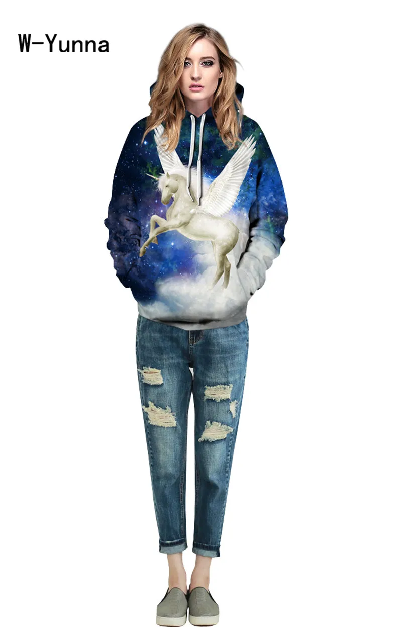 Женская толстовка с капюшоном и объемным принтом лошади Весенняя Толстовка