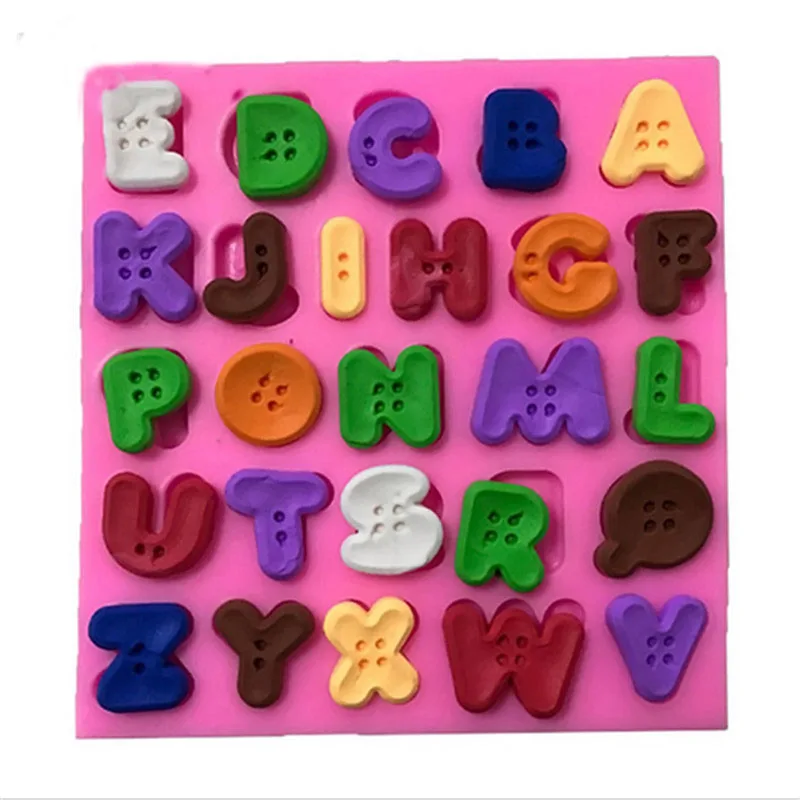 26 кнопка письмо diy силиконовые формы помадка торт плесень formas де украшения