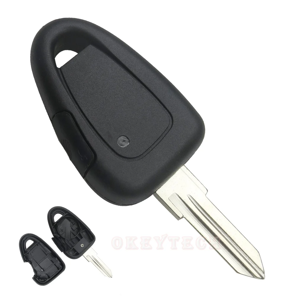 Side Button OkeyTech нет/Боковая кнопка транспондер Автомобильный ключ оболочки для Fiat Iveco Замена дистанционного Uncut GT15R пустой клинок чехол FOB аксессуары - Цвет: Side Button