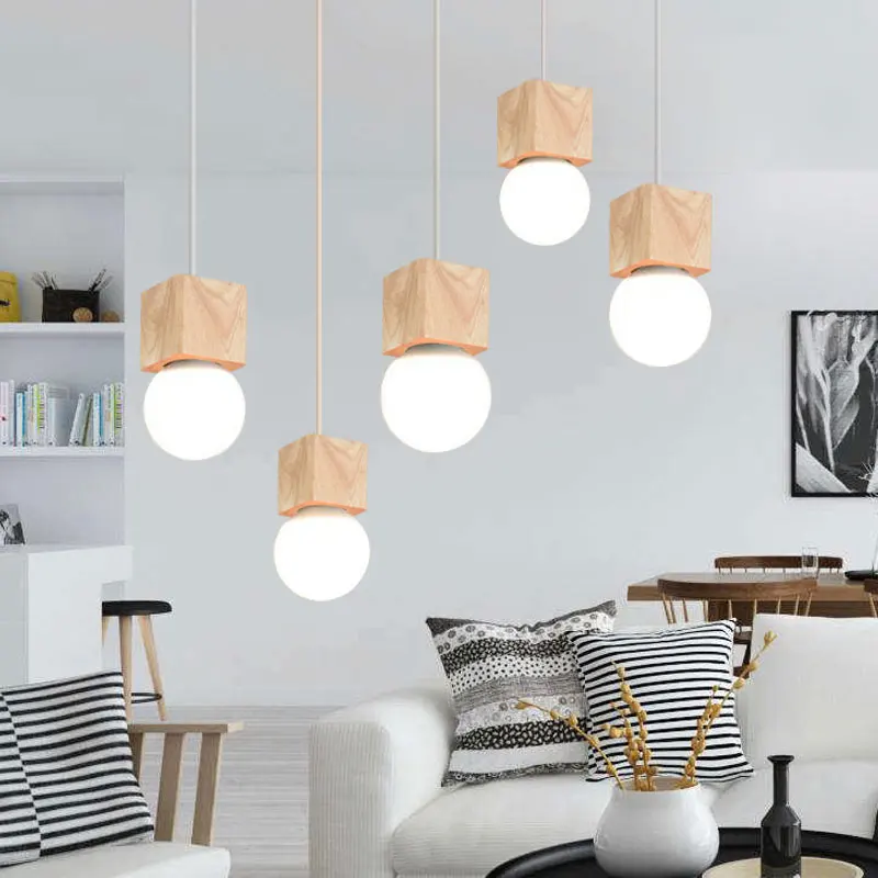 JW_Nordic минималистичные деревянные подвесные светильники лампы для | Подвесные светильники -32836751932