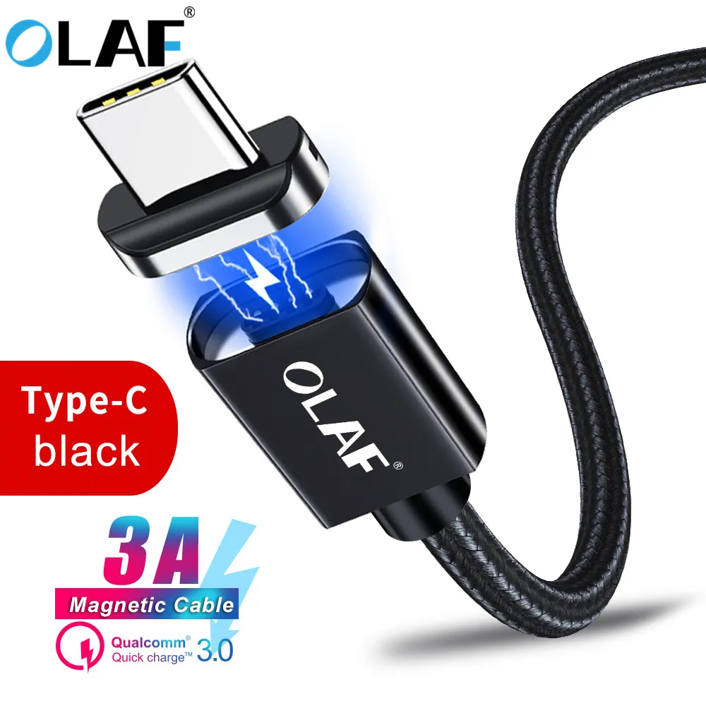 

Магнитный USB-кабель OLAF, Type-C, для быстрой зарядки и передачи данных для Samsung S8, S9 Plus, Note 8, 9, huawei P20 lite pro