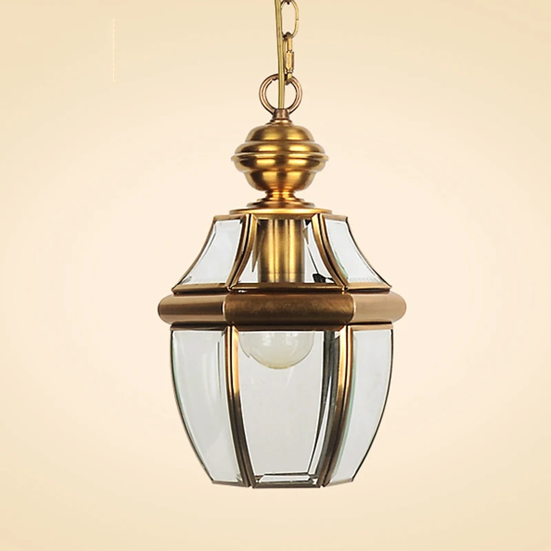 Бесплатная доставка 1 шт. антикварный подвесной светильник для балкона медный