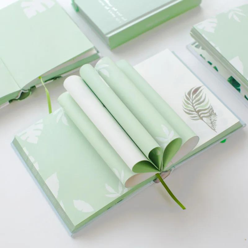 Простой блокнот в твердом переплете с тропическим лесом креативный растениями