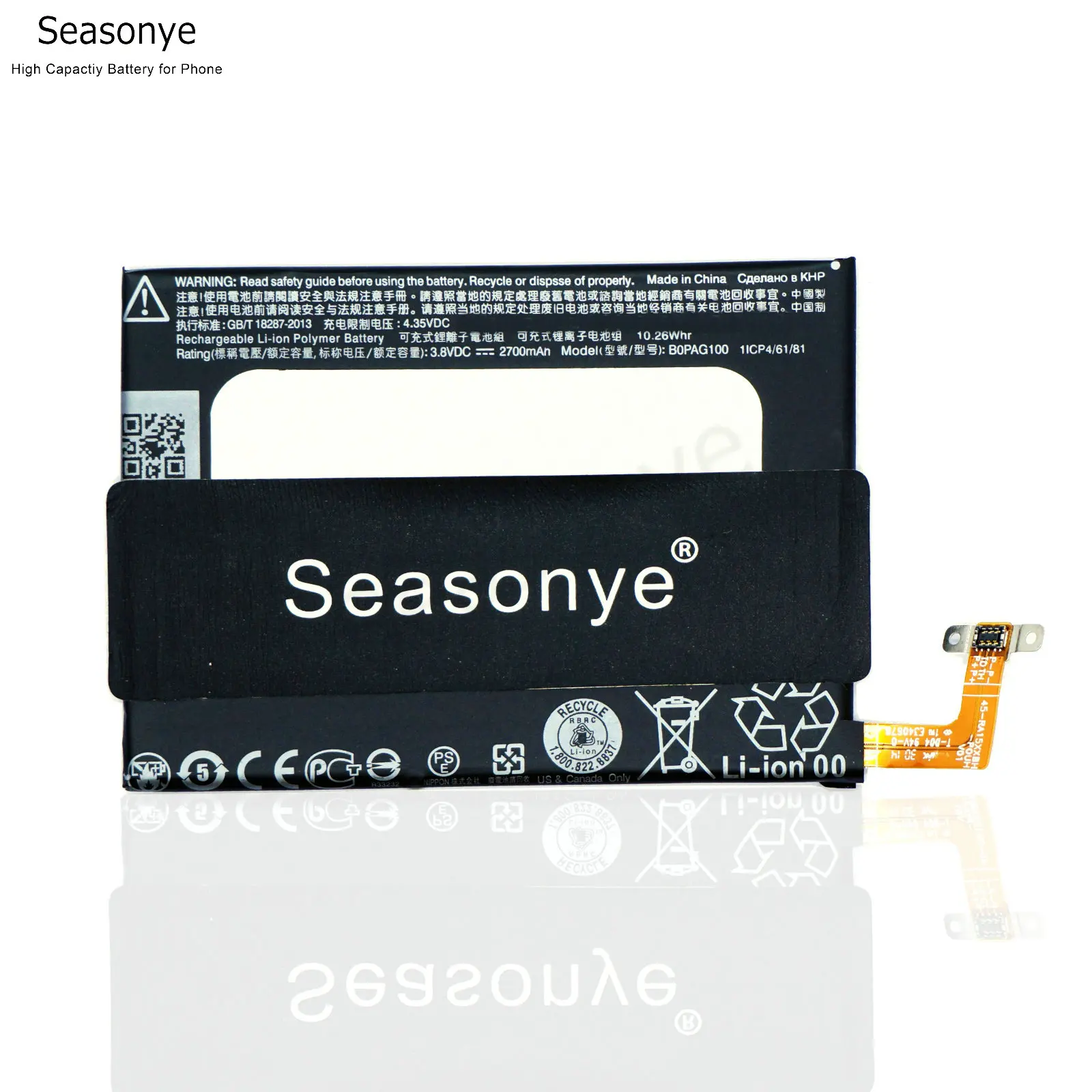 Seasonye 2700mAh / 10.26Whr B0PAG100 BOPAG100 Сменный аккумулятор для HTC Butterfly 2 2J B810X HTL23 10 шт./лот |