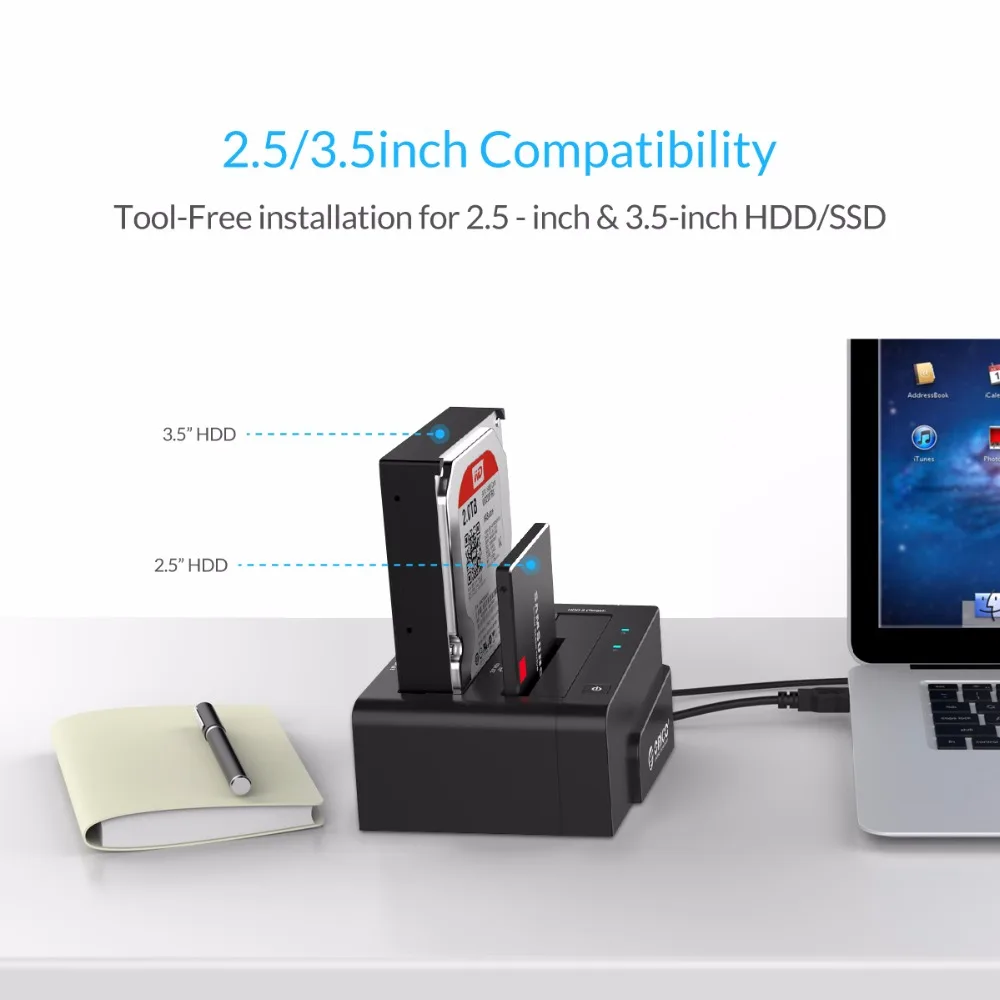ORICO 6628US3 C 2 5 & 3 дюйма SATA USB3.0 общего жесткого диска внешняя док станция черный|external