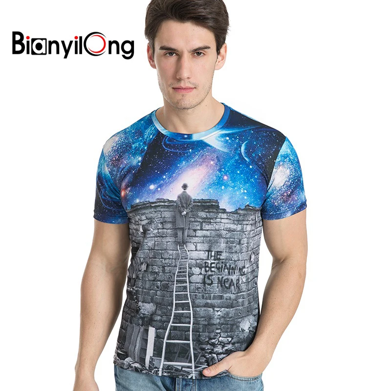 BIANYILONG брендовая одежда Новые поступления для мужчин/для женщин глядя на звезды 3d