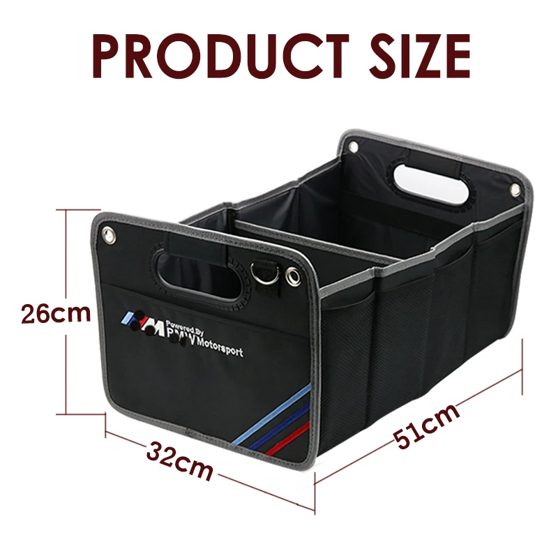 

For Bmw M Emblem E46 E90 F30 E60 E39 E36 E53 E34 E30 E92 E70 X1 Car Trunk Storage Foldable Container Bags Box Auto Accessories
