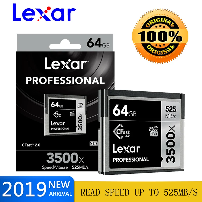 Оригинальный Lexar 525 МБ/с./с. бренд 3500x128 Гб CompactFlash CF карты памяти для Dslr камера Hd