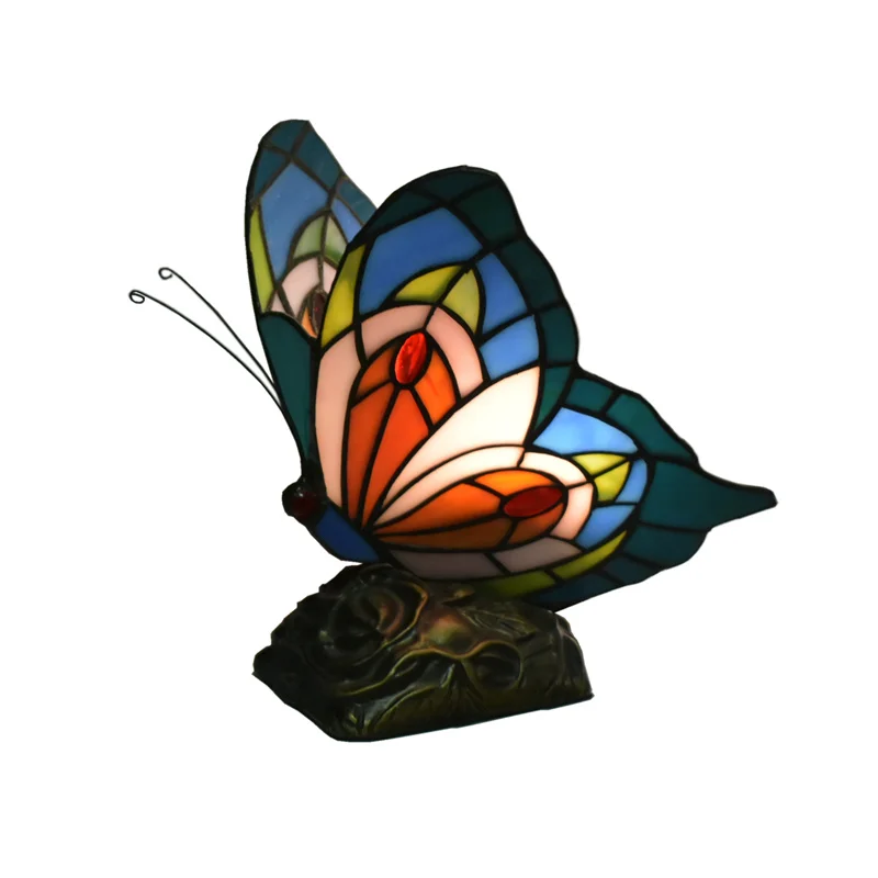 Tiffany Style Night Light Small Mini Stained Glass Dale Lamps Butterfly Desk Table Lamp Antique Unique On Sale | Освещение