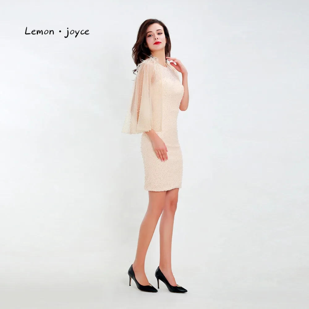 Женское коктейльное платье Lemon joyce элегантное короткое до колена с бусинами и