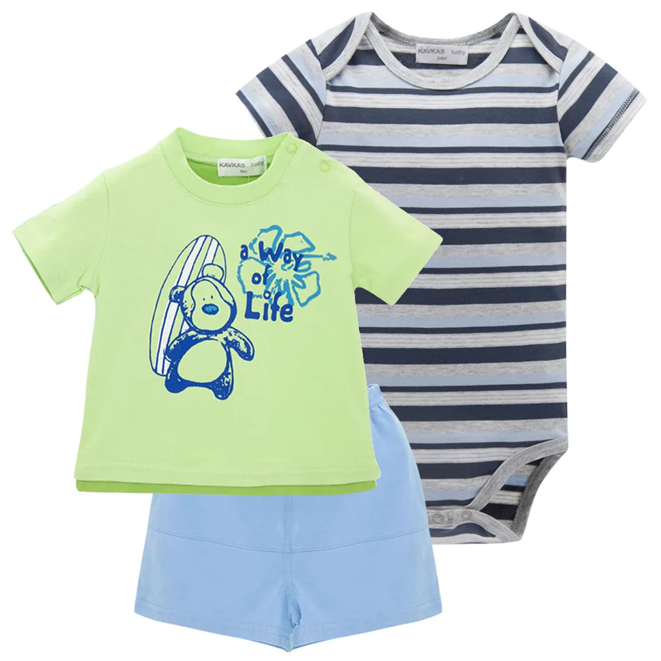 2019 Baby Boys Clothes Set 3 pcs/lot Cotton Summer Short Sleeve Girl Bodysuit Pants Cartoon Kids Boy Tshirts Suit | Детская одежда и