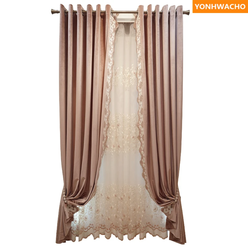 Занавески на заказ роскошные занавески для гостиной розовые французские теплые