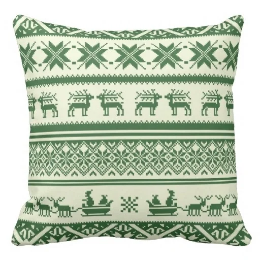 Наволочка Печати Зеленый И Бежевый Уродливые Рождество Свитер Модели Кв Бросьте