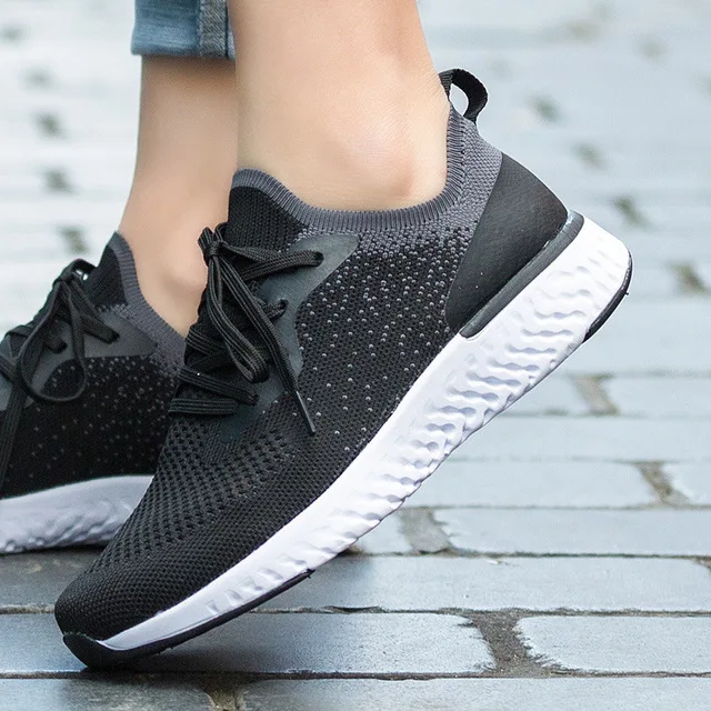 Zapatillas mujer; белые кроссовки с летящим плетением; повседневная спортивная дышащая обувь из сетчатого материала; sapato feminino; женская обувь для студентов; tênis feminino