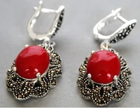 bridal jewelry free shipping hot sellamazing 112 vintage 925 silver marcasite red coral earrings