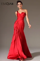 special occasion dresses mermaidone shoulder red satin long evening dressessexy backless formal dresses fit pageant