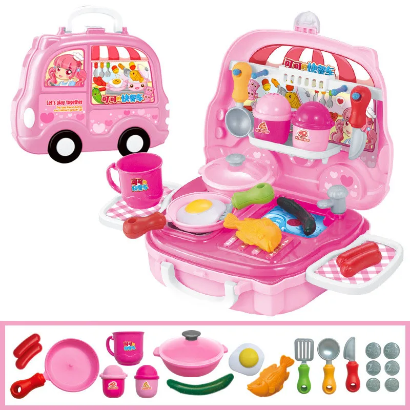 Kitchen Набор для ролевых игр, Кухонные Игрушки для приготовления пищи, миниатюрные кухонные принадлежности для гамбургеров, набор для макияжа для девочек, детские развивающие игрушки - Цвет: Kitchen