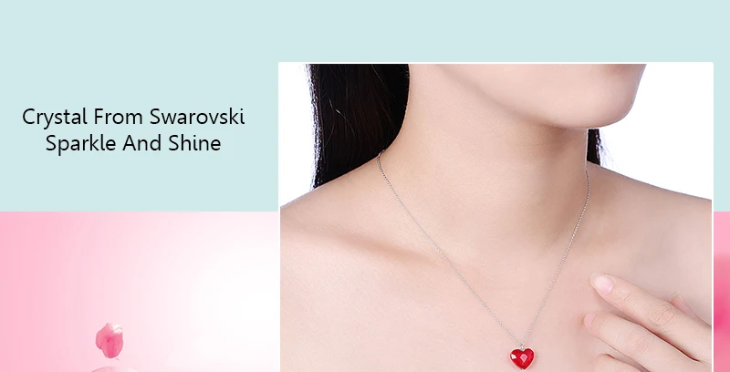 Элегантное ожерелье с подвеской в виде сердца из кристаллов Swarovski, женское утонченное украшение для девушки с стерлингового серебра 925 пробы, Романтический Подарок на годовщину