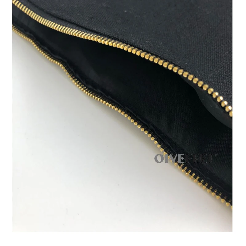 OIVEFEET, 5 шт., 12 унций, простая розовая хлопковая холщовая косметичка, косметичка для путешествий, косметичка, Золотая сумка на молнии