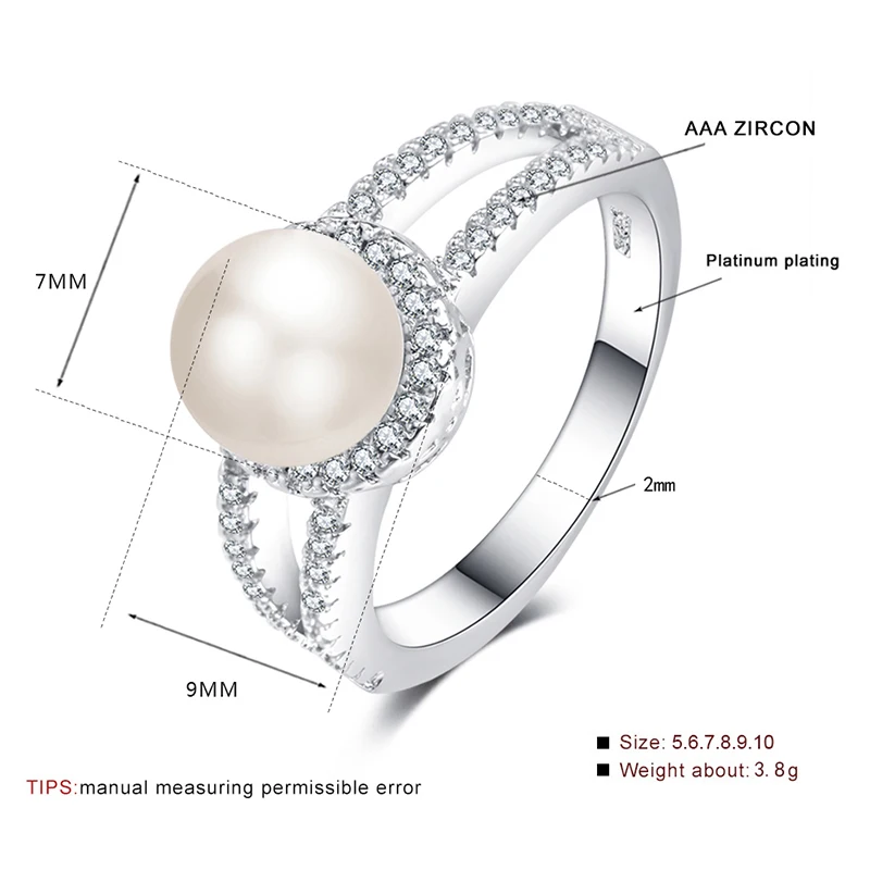 Женское кольцо с жемчугом и фианитом серебряного цвета|Кольца для помолвки| |