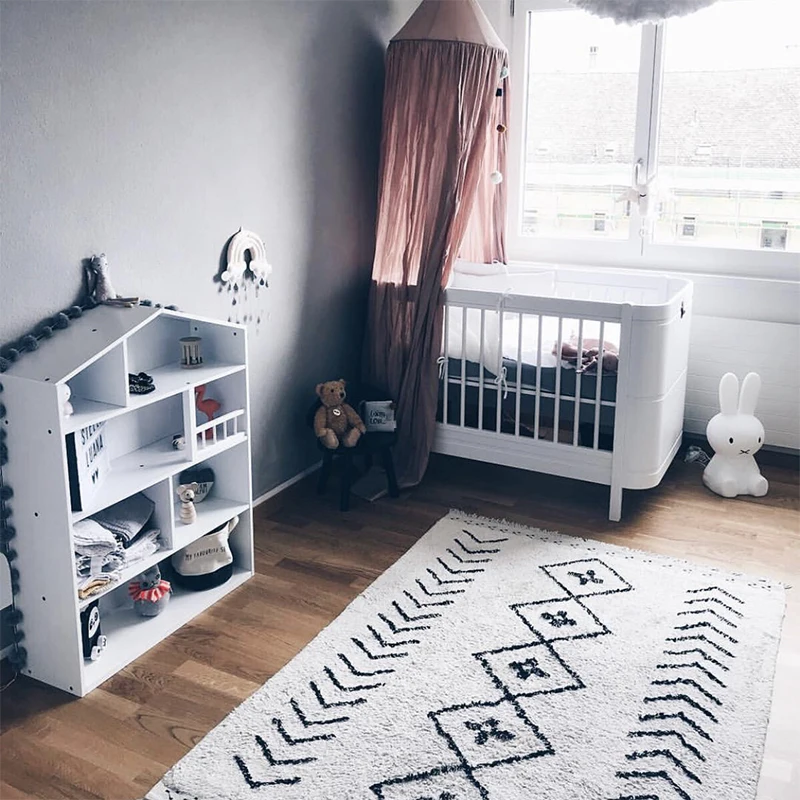 Boho Мягкий детский игровой коврик Todler, Развивающие коврики, игрушки Bebe, ковер для спортзала, толстый белый геометрический напольный коврик, Tapete Infantil 120x180 см