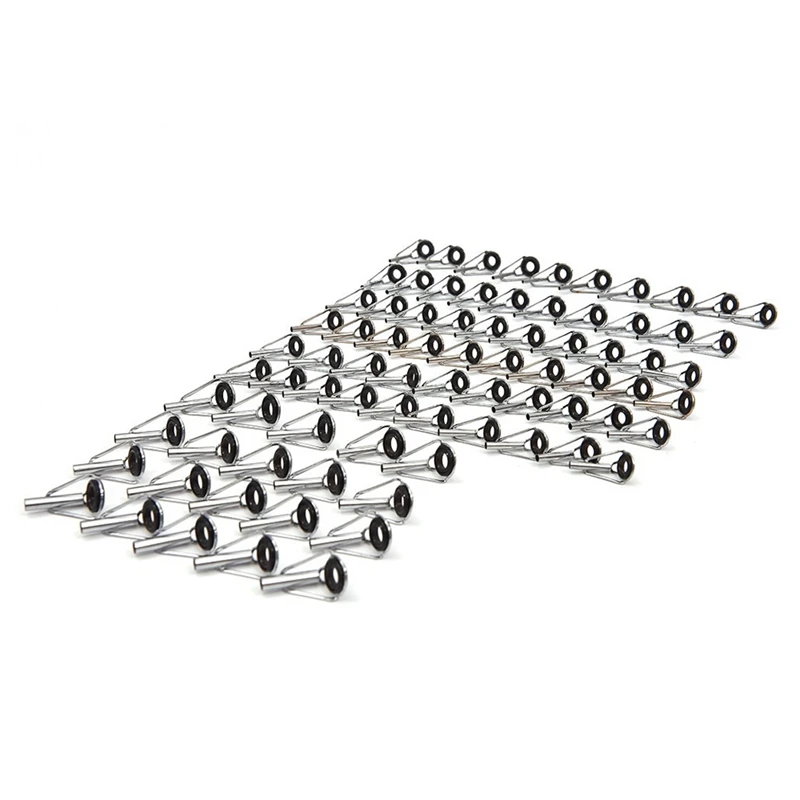 80Pcs Diy Eye Rings Fishing Rod Guide Tip Set Repair Kit For Rods Stainless Steel Frames With Box Tackle | Спорт и развлечения