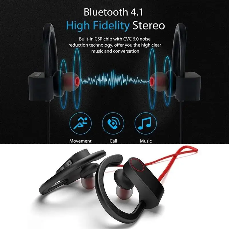 Беспроводные Bluetooth наушники с микрофоном супер бас стерео активный