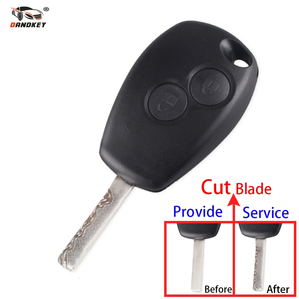 DANDKEY 2 чехол для ключей с кнопками Renault Duster Modus Clio 3 Twingo DACIA Logan Sandero Fob ЗАМЕНА режущим