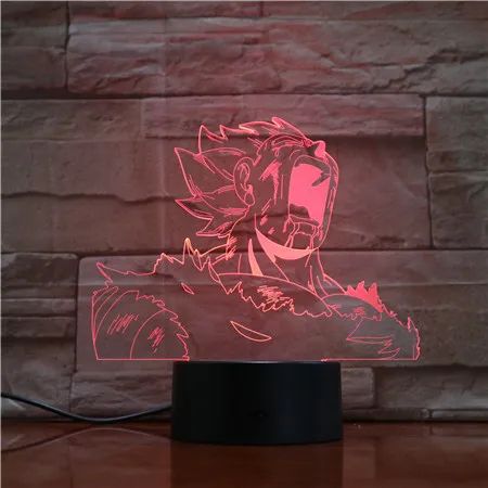 Фигурка "Dragon Ball" атмосферная настольная лампа Lampara Супер Saiyan Goku Usb 3d светодиодный ночник прикроватный сенсорный Сенсор освещение лампа