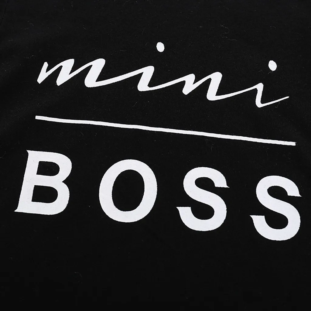 Летний детский хлопковый мини свитшот с надписью Boss для мальчиков и девочек топы