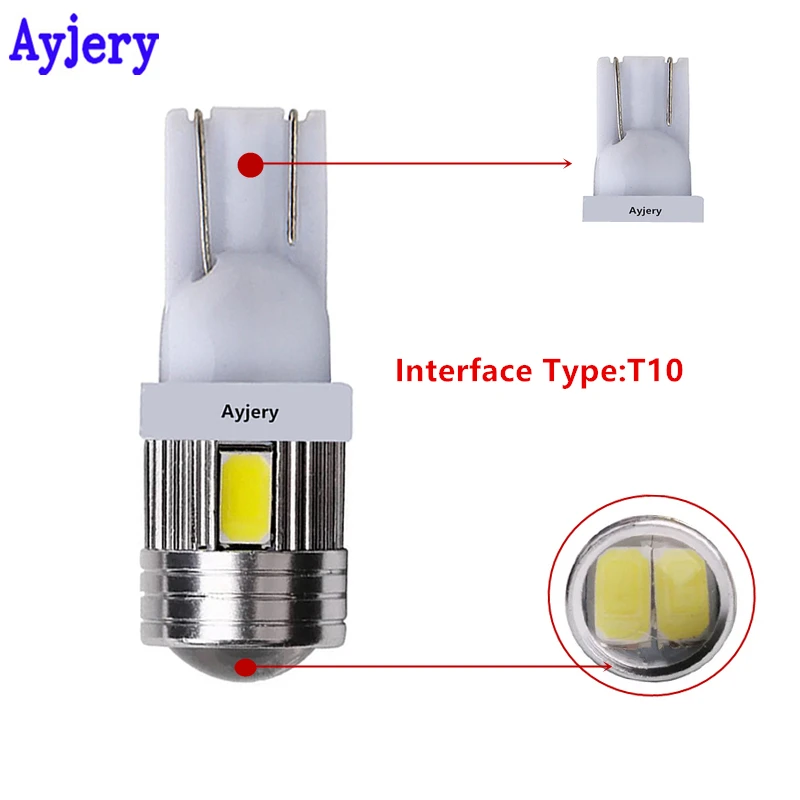 Грузовик 24V 4 30 шт. T10 194 168 W5W светодиодный светильник лампы 5630 5730 6 SMD линзы Белый