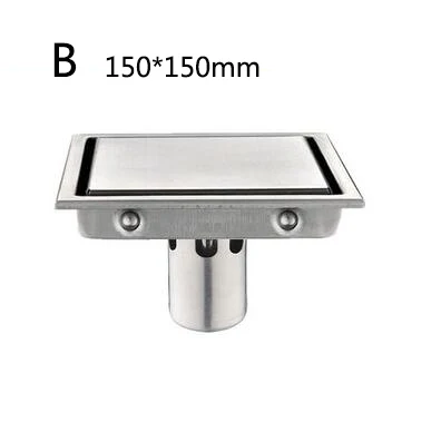 B 15CM 11 см/15 см, Современная нержавеющая сталь, плитка для ванной, невидимый душ, квадратный трап, покрытие для волос, душ, ловушка, чистящее ситечко - Цвет: B 15CM