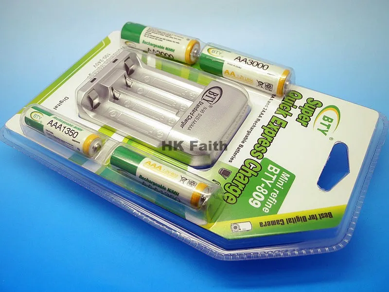 BTY-809 высокоскоростное быстрое зарядное устройство с европейской вилкой N95 + 2xAA3000