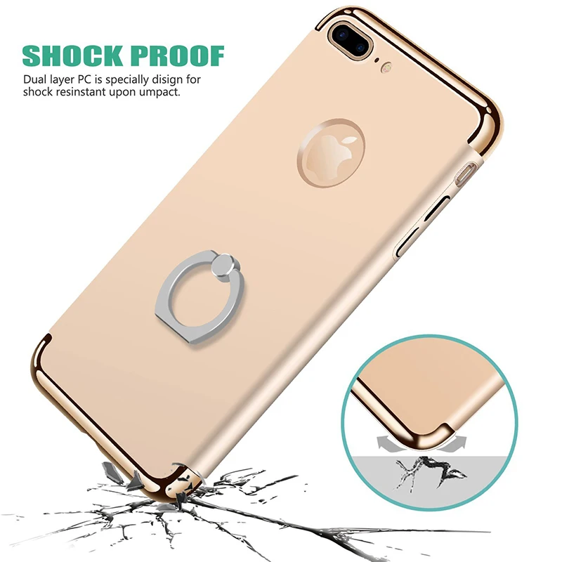 Voguery кольцо Подставки чехол для iphone 8 задняя крышка с держателем 3 в 1 жесткий Iphone