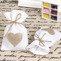 12pcslot 10x14cm love in heart burlap favor bags wedding favor bags gift bags wrapping supplies jewelry white
