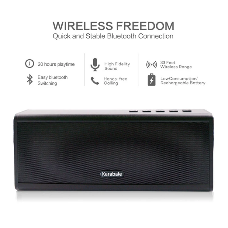 Karabale портативный Bluetooth динамик 4400 мАч Внешний аккумулятор супер бас беспроводной настольный автомобиль HiFi Бумбокс Handfree MIC w/FM антенна