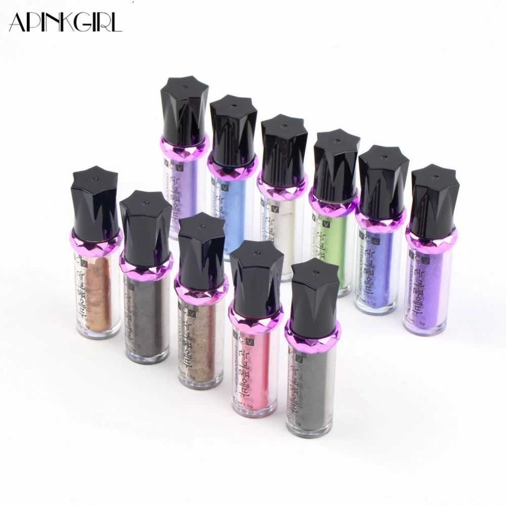 APINKGIRL 11 цветов/партия алмазные яркие блестящие Минеральные тени для век порошок