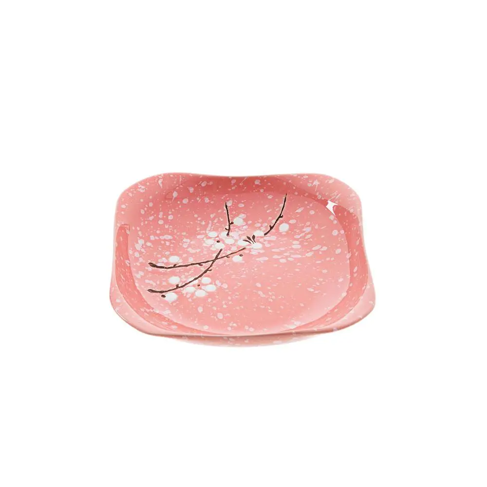Square B Японский цветок сливы керамический s поднос Бытовая Западная тарелка креативная посуда керамическая тарелка квадратный ужин десерт торт тарелка - Цвет: Square B