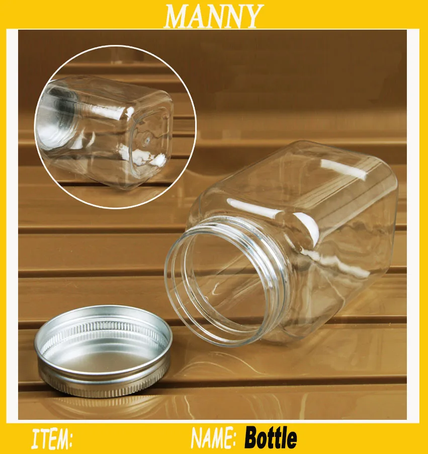 Пластиковая банка с алюминиевой крышкой 400 мл 10 шт.|for honey|plastic jar 400mljar |