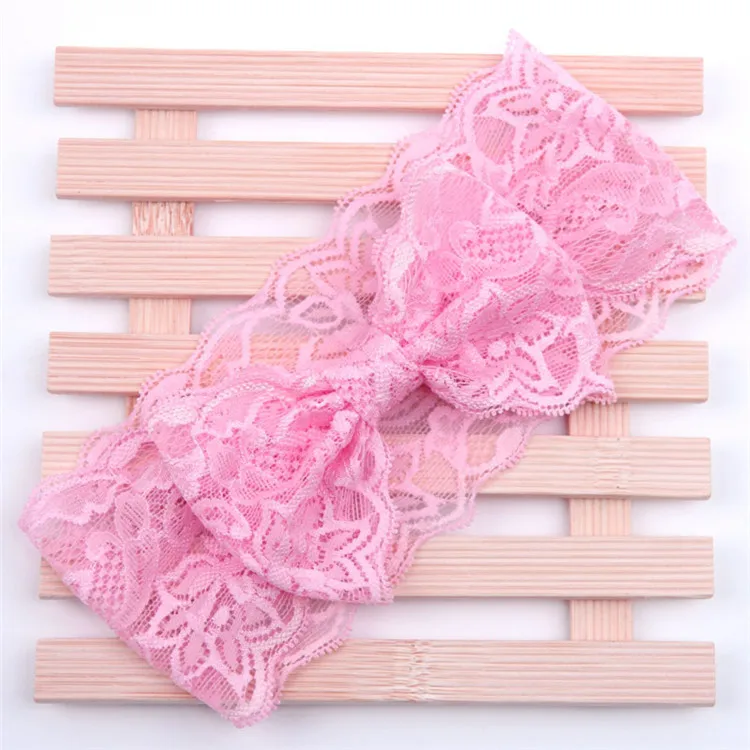 

Hot Sale Handmade Lace Bow Headband For Baby Girls Fashion Lace Hairband With Hair Bow Kids Boutique Hair Accessories Wholesale