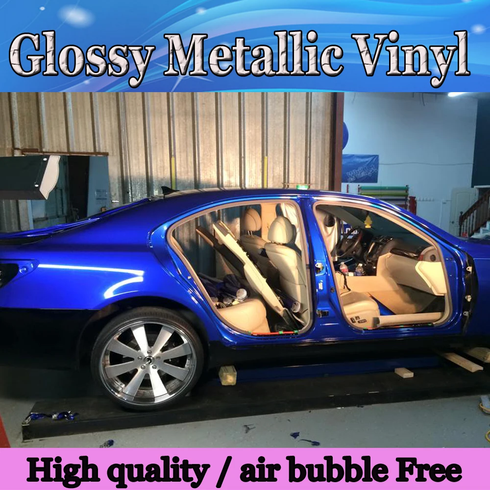 PROT WRAP S Глянцевая металлическая синяя виниловая пленка для автомобиля высокая