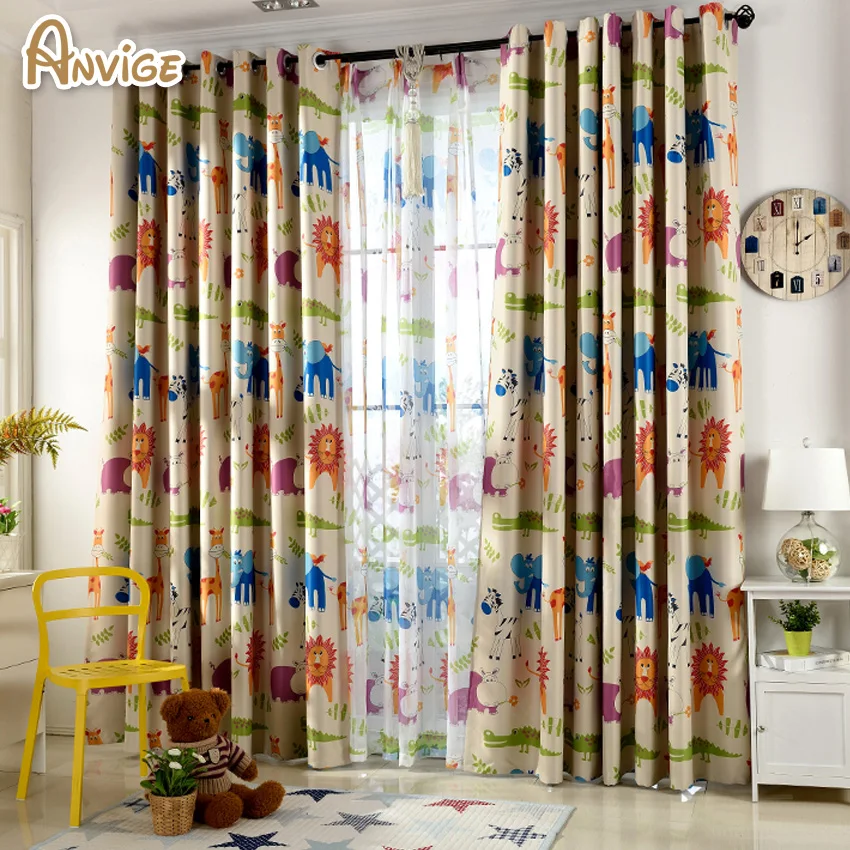 Customized Cartoon Blackout Curtain for Kids Bedroom Child Curtains Drape For Living Room | Дом и сад