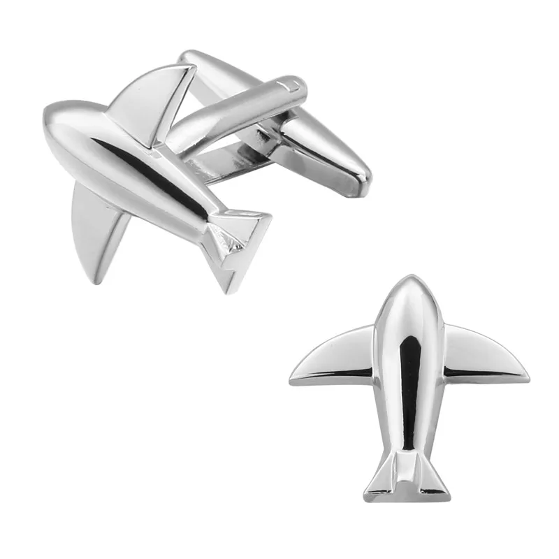 

2017 new men's fashion jewelry shirt cuff links interesting air transport aircraft Silvery Cufflinks wholesale and retail