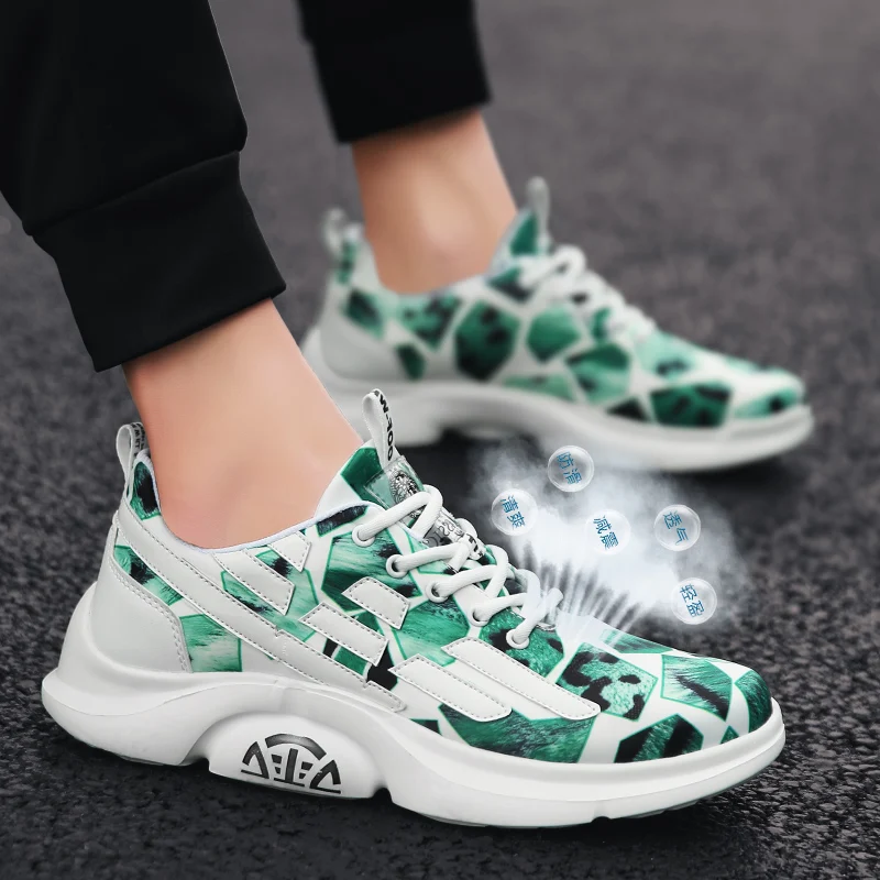 Кроссовки мужские камуфляжные повседневная Уличная обувь модные мокасины лето