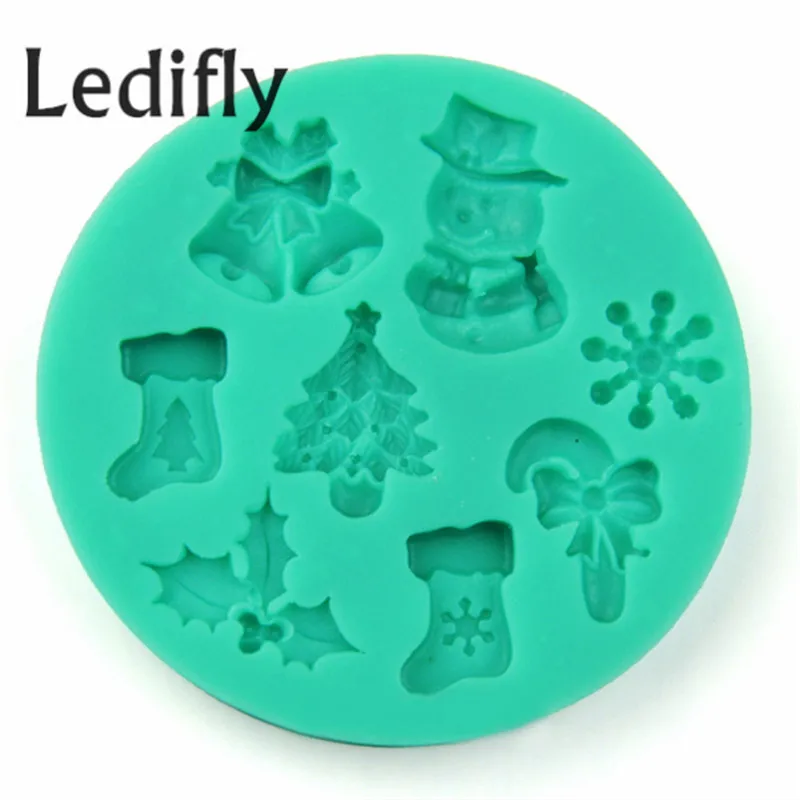 Ledifly Рождество 3D силиконовые формы для торта шоколадное желе МОДЕЛЬ льда Форма для выпечки инструмент