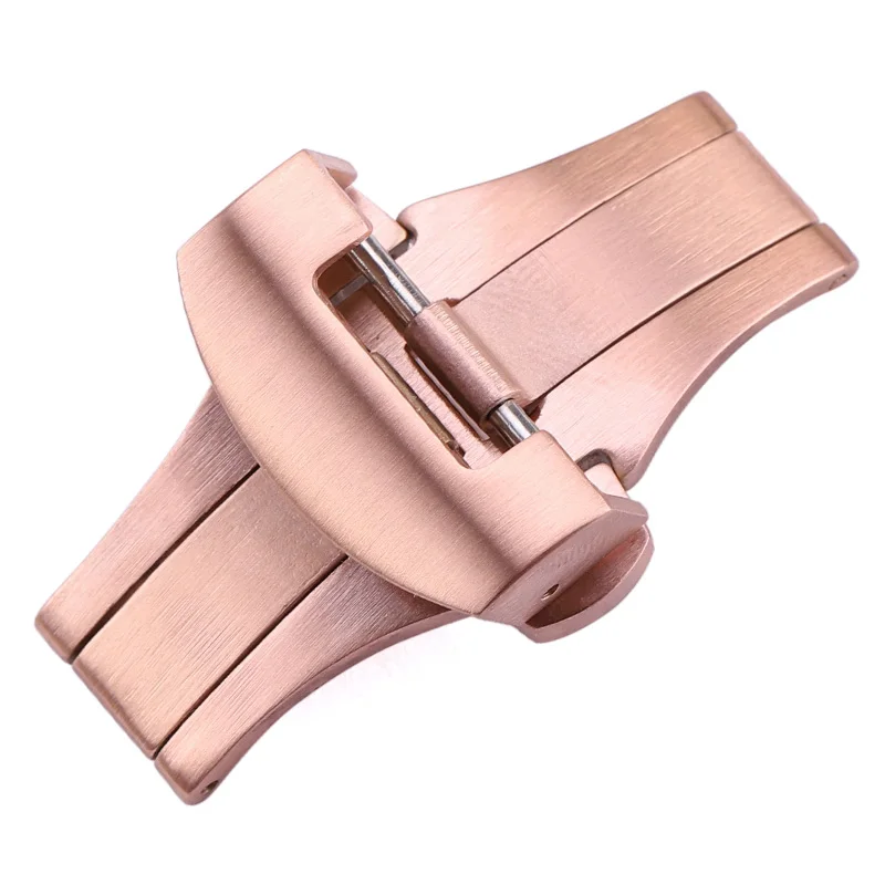 Rose Gold 20 мм, 22 мм, ремешок для часов, пряжка, для мужчин, серебристый, золотой, черный, матовый, твердый, нержавеющая сталь, Ремешки для наручных часов, застежка, ремешок, аксессуары - Цвет ремешка: Rose Gold