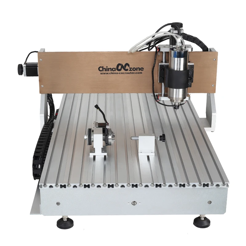 CNC 6090 кВт 4 оси ЧПУ Маршрутизатор Гравировальный сверлильный фрезерный станок с водяным охлаждением-шпиндель PCB металлический фрезерный станок каменный резак