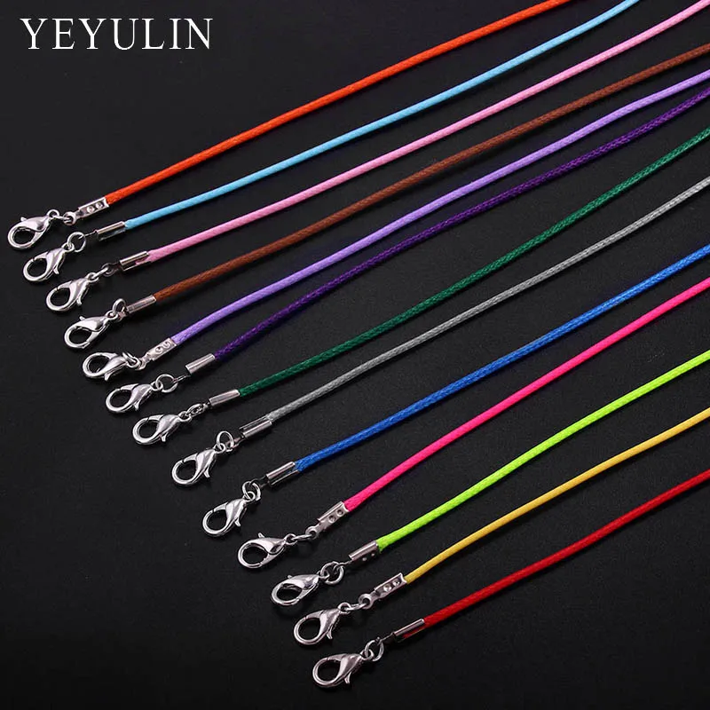 10 шт многоцветные корейские хлопковые Вощеные ожерелья с нитью шнура