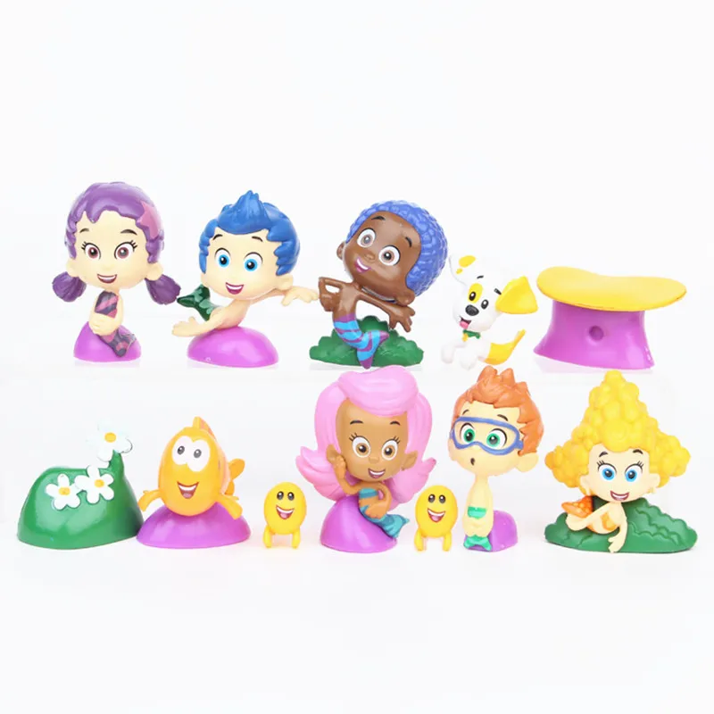 12 шт./компл. Bubble Guppies милый пузырь щенок Goby Deema Жиль оона подводный пейзаж ПВХ